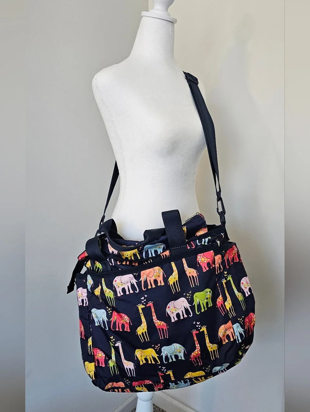 LeSportsac Ryan Neutral Diaper Bag Animal Print